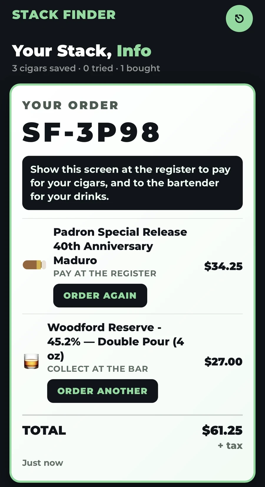 Parked sale at the register